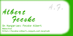 albert fecske business card